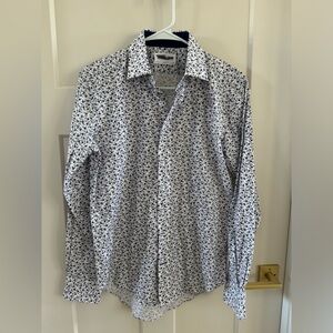 Lorenzo Uomo the perfect fashion shirt 14.5 trim fit 32/33 floral